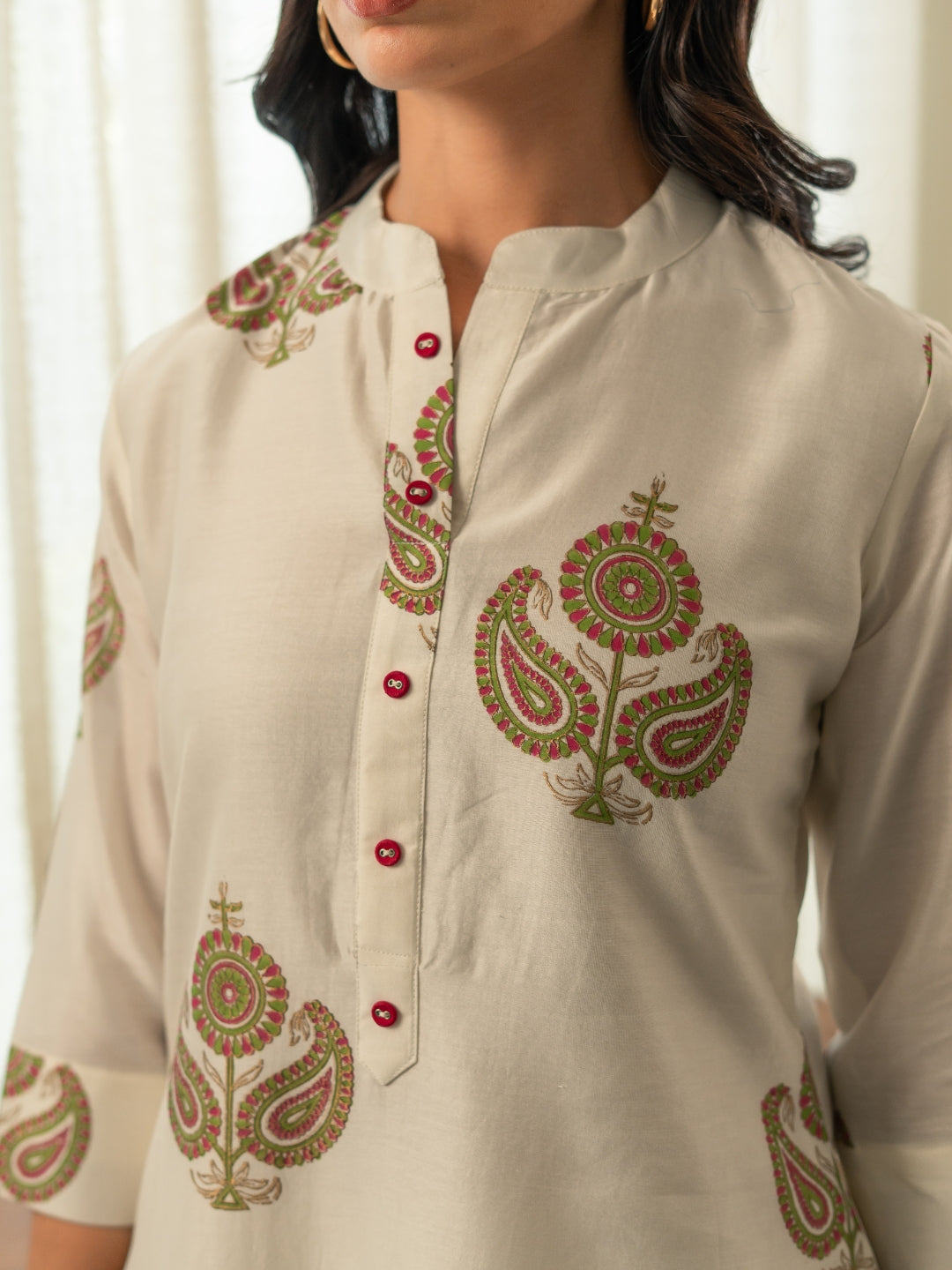 Co-ord Set in Chanderi Silk Fabric with Hand Block Printing