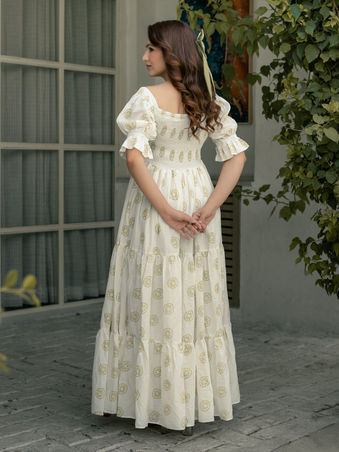 Lemon Sorbet Block Printed Dress