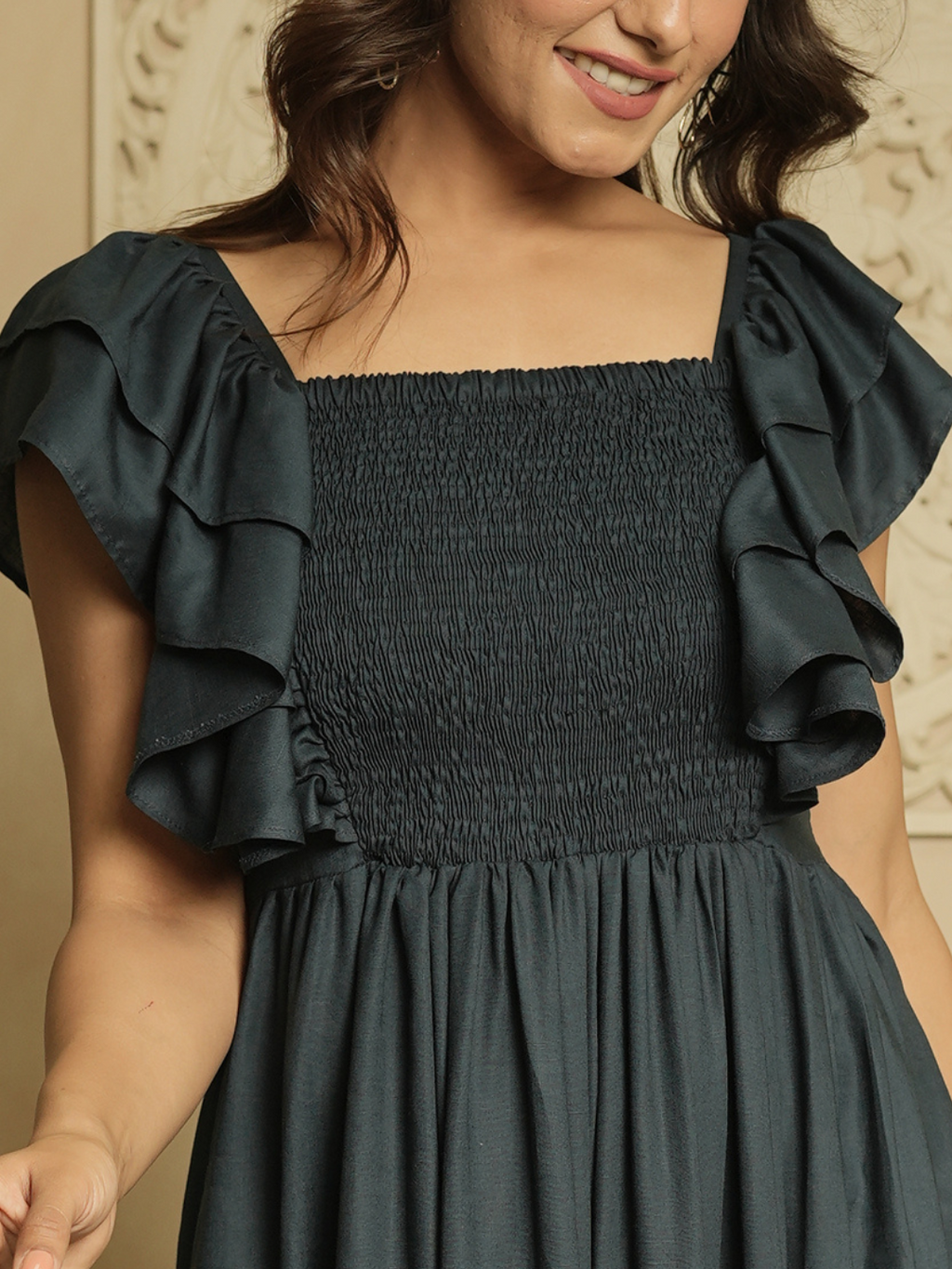 Whimsical Whirl Indigo Dress