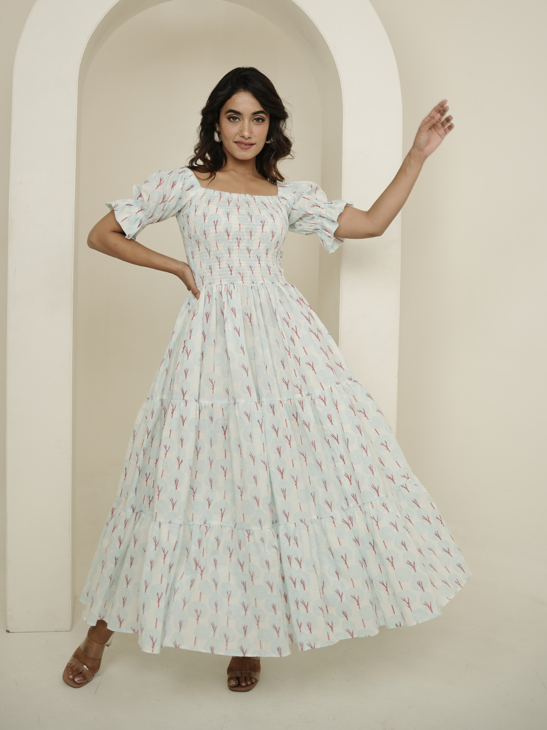 Pastel Hues Block Print Dress