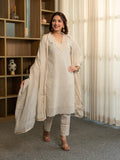 Schiffli Kurta Set with Dupatta and Pants