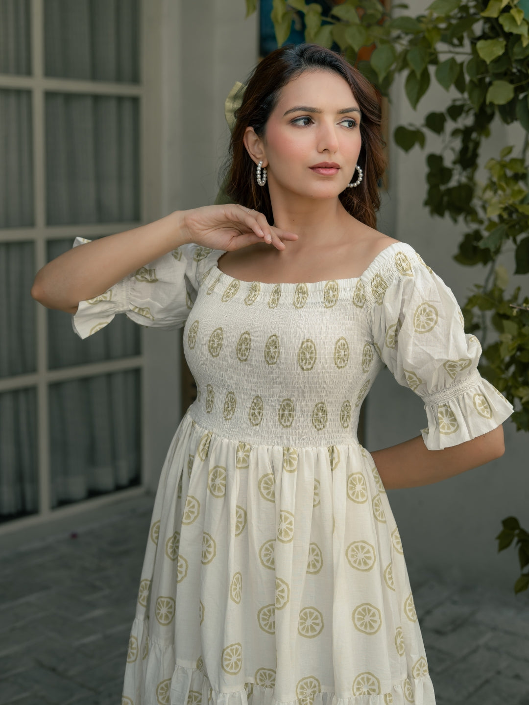 Lemon Sorbet Block Printed Dress