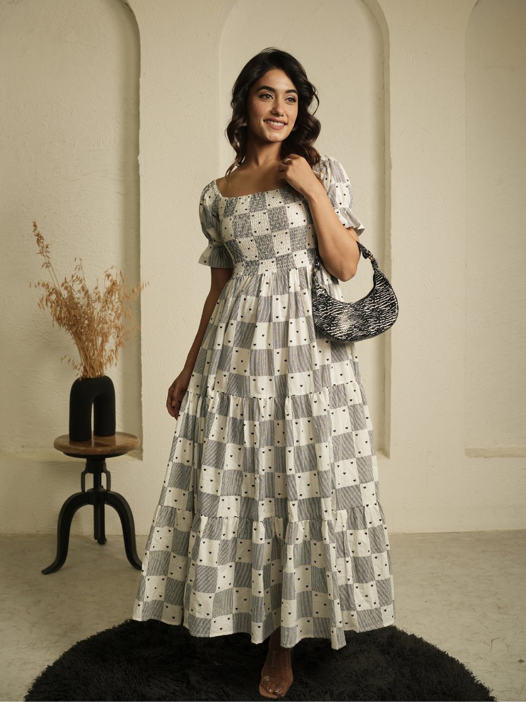 Little Heart Block Print Dress