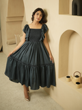 Whimsical Whirl Indigo Dress