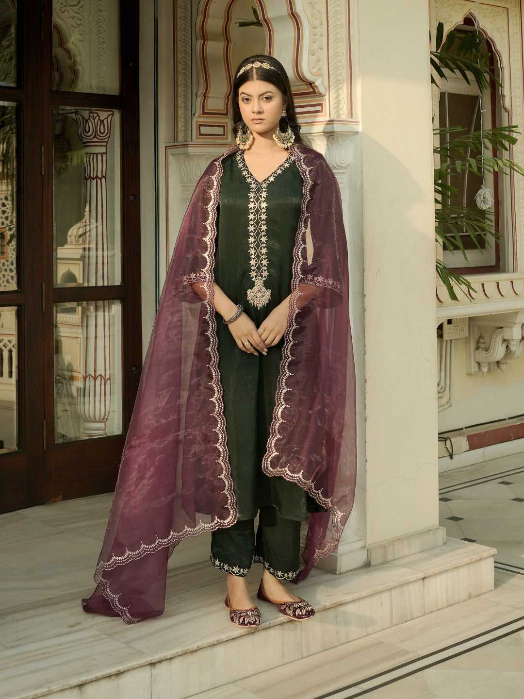Emerald Elegance Kurta Set