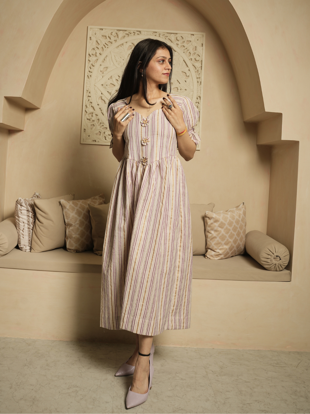 Mauve Stripes Dress