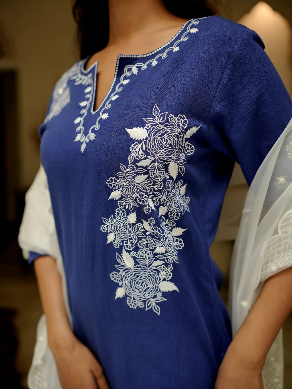 Ocean Breeze Kurta Set With Embriodery