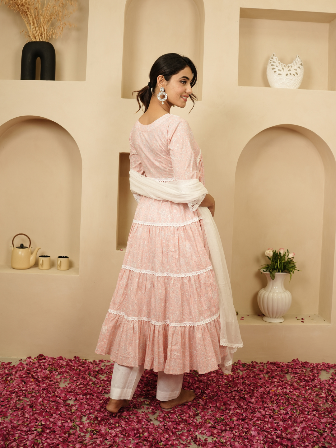 Shahi Gulaab Anarkali Kurta with Dupatta and Pants
