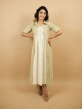 Sage Green Stripes Shrug Dress