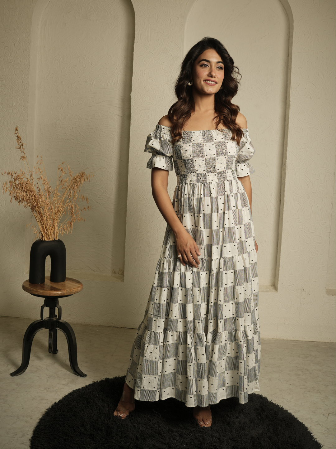 Little Heart Block Print Dress