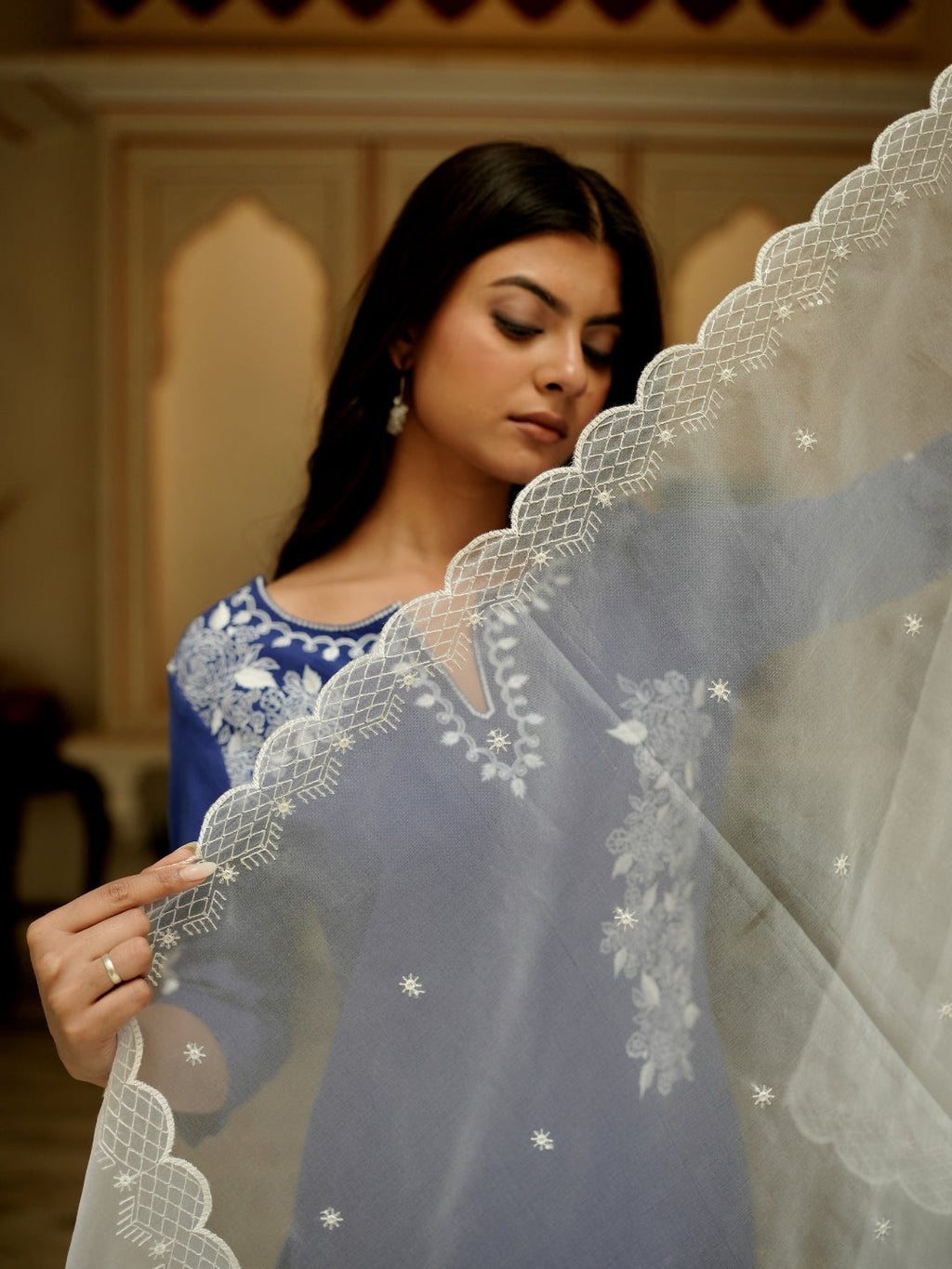 Ocean Breeze Kurta Set With Embriodery