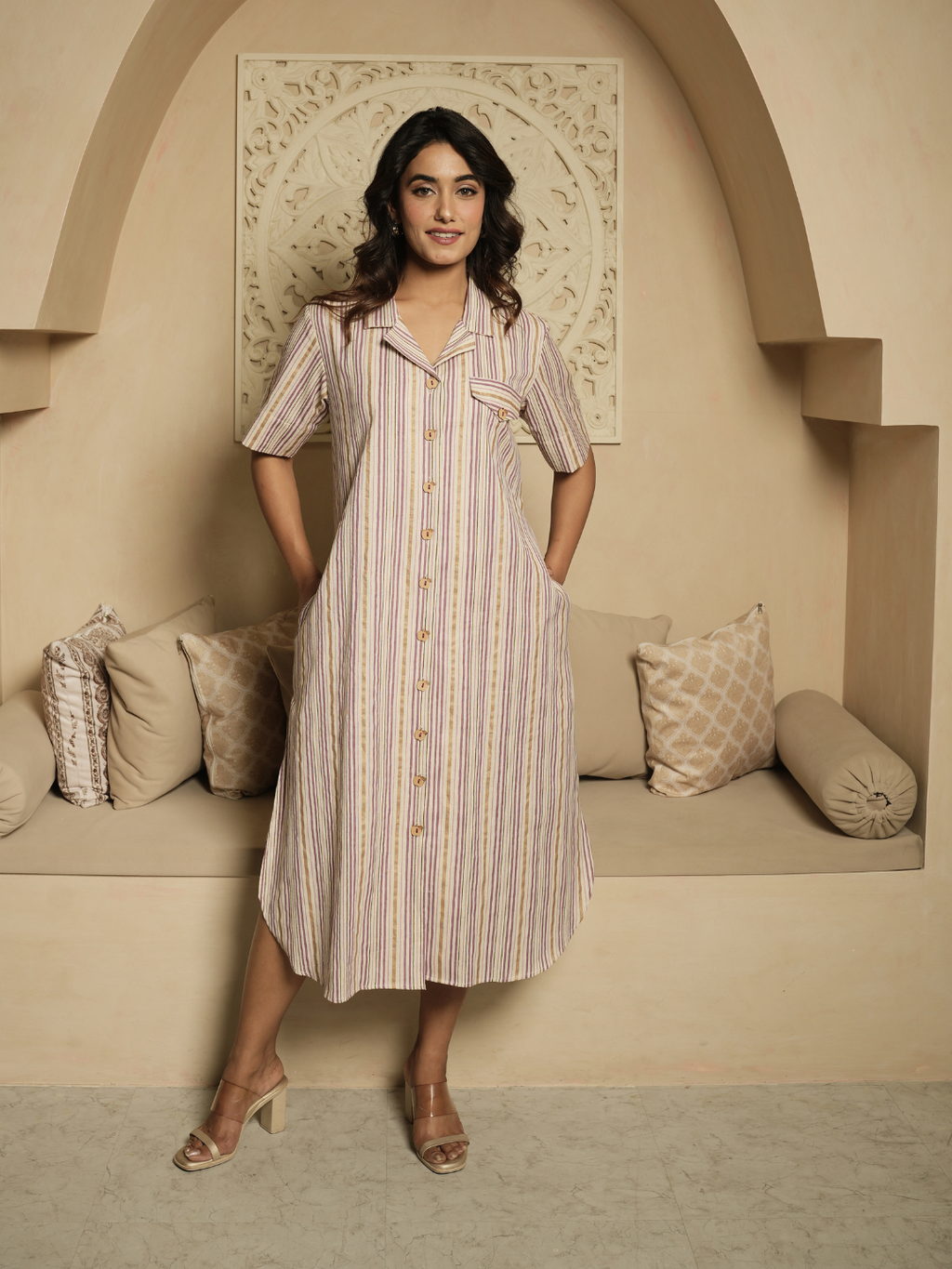 Mauve Shirt Dress
