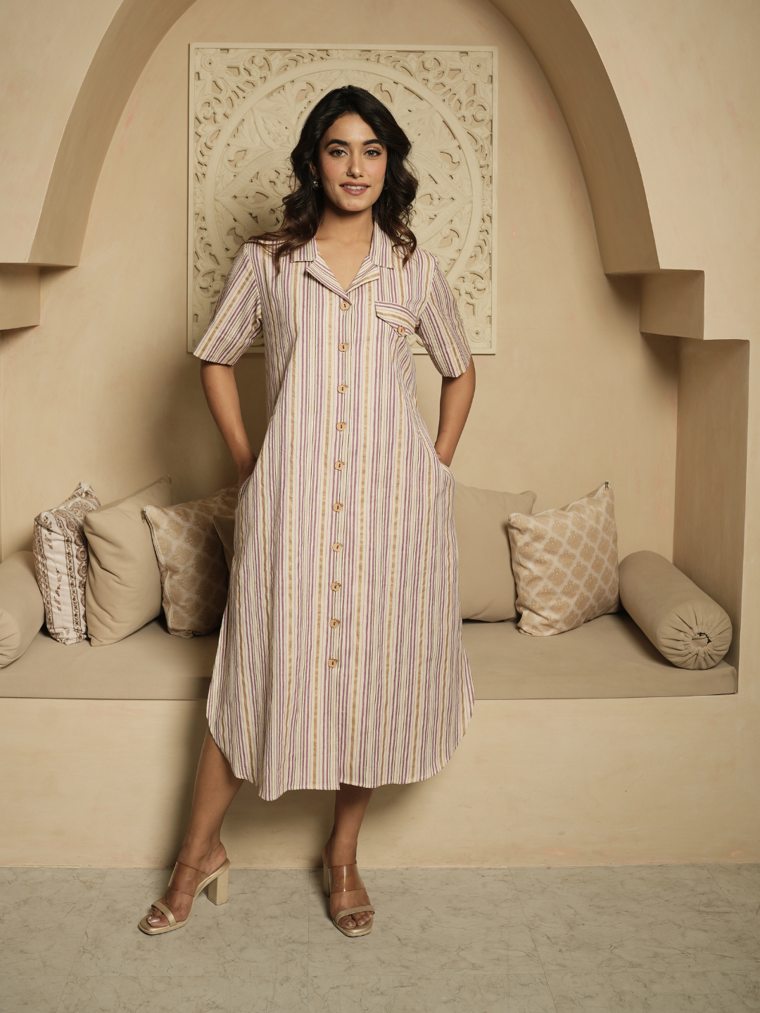 Mauve Shirt Dress