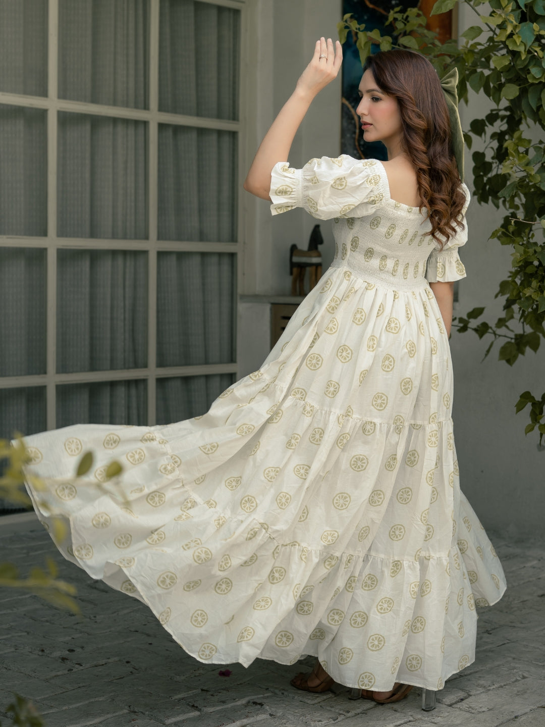 Lemon Sorbet Block Printed Dress