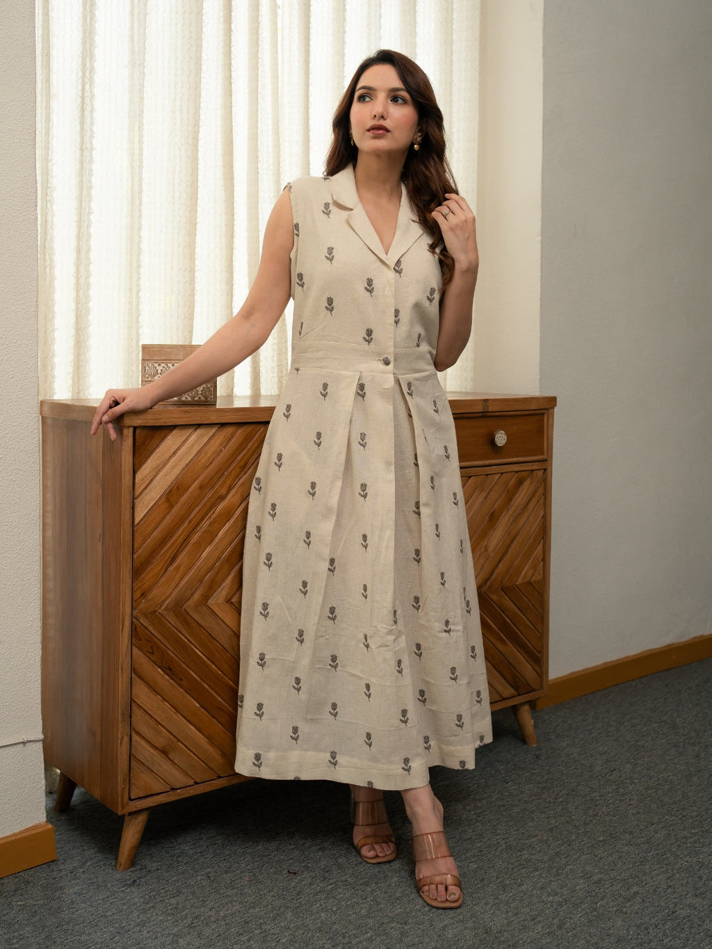 Cotton Linen Embriodery Dress