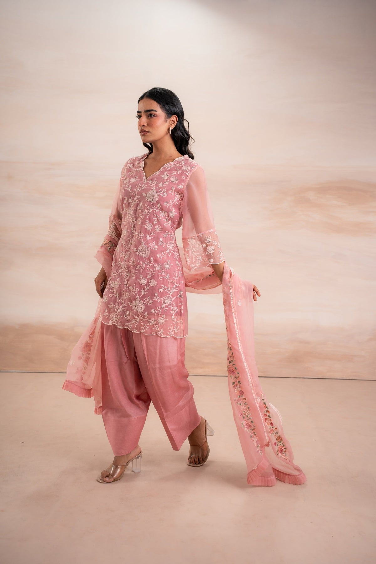 PINK EMBRIODERY SUIT SET