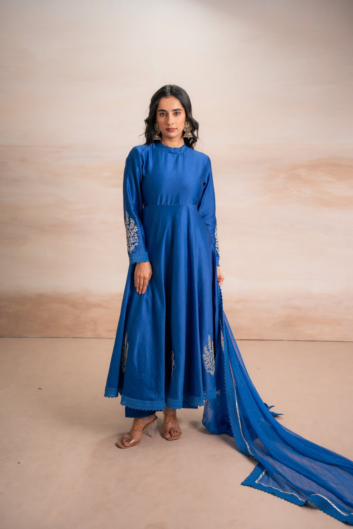 BLUE ANARKALI WITH PANTS