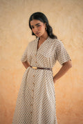 FLOWER BUTA SHIRT DRESS
