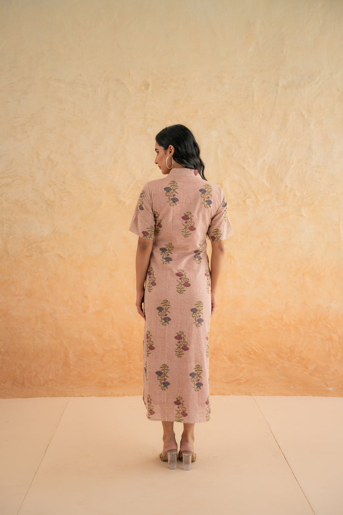 BLOCK PRINT SHIRT DRESS